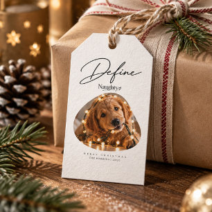 Definieren Sie unartige Schrift Haustier Hund Foto Geschenkanhänger