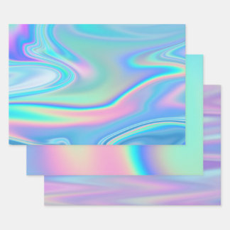 Définir le papier d'enveloppement holographique co