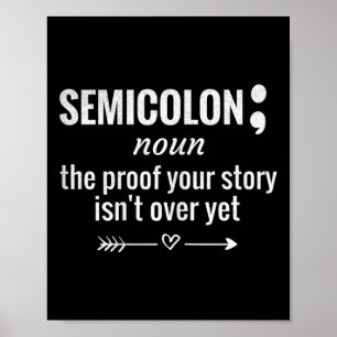 Definition Bewusstsein Semikolon Suizidprävention  Poster