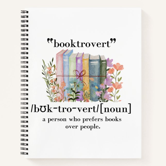 Definition "Booktrovert" Notizbuch (Vorderseite)
