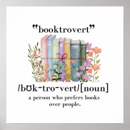 Definition "Booktrovert" Poster