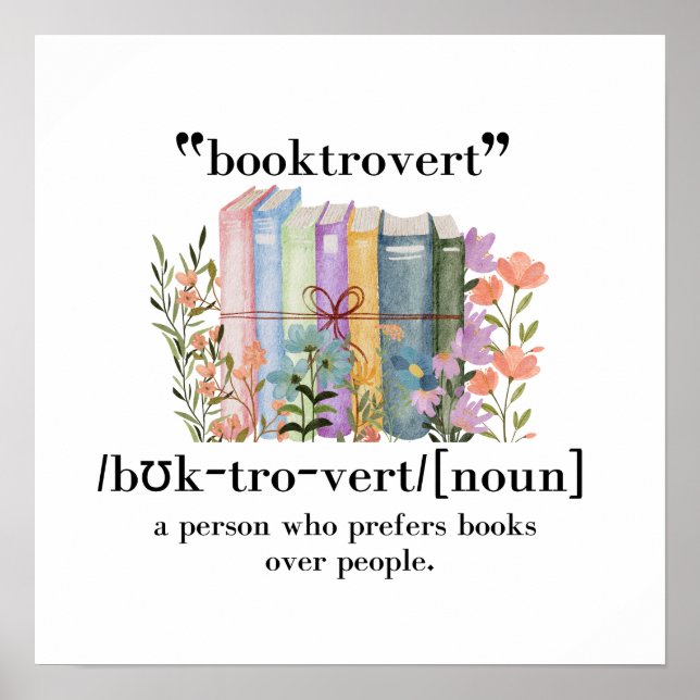 Definition "Booktrovert" Poster (Vorne)
