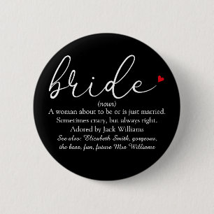 Definition, Brautparty, Hochzeit Button