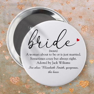 Definition, Brautparty, Hochzeit Button