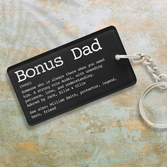 Définition de beau-père moderne (Bonus Dad Stepdad Definition Modern Keychain)