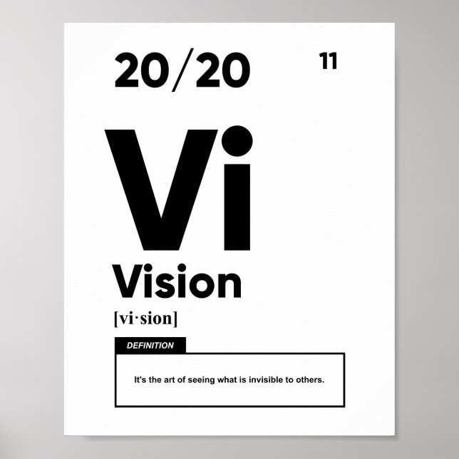 Définition de la vision | Affiche motivationnelle (Devant)
