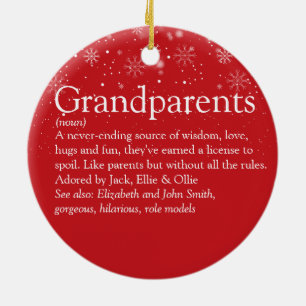Definition der besten Großeltern der Welt Weihnach Keramik Ornament