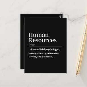 Definition der Humanressourcen Postkarte