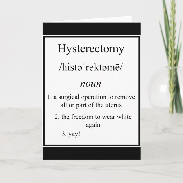 Definition der Hysterektomiekarte Karte (Vorderseite)
