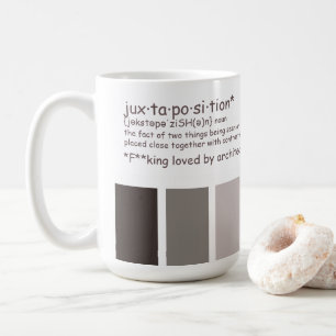 Definition der Juxtaposition Kaffeetasse