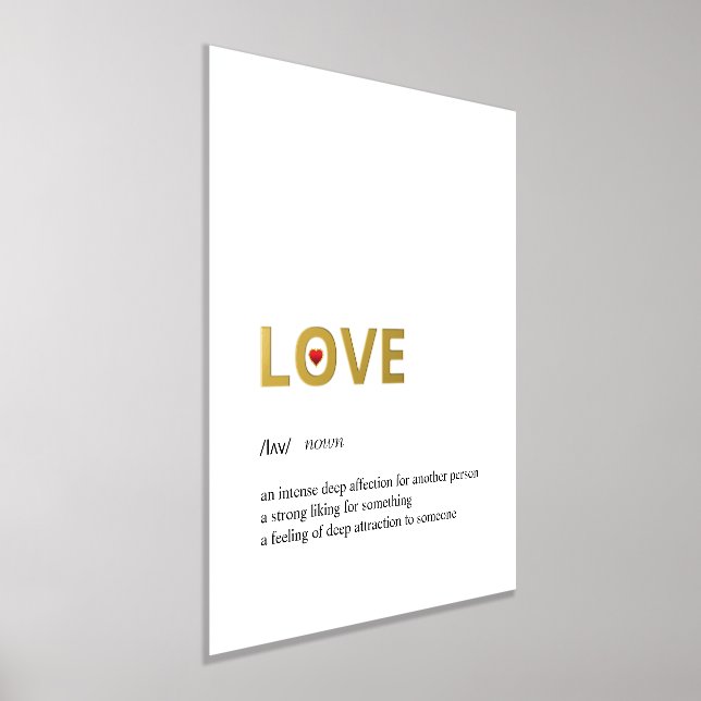 Definition der LIEBE für Weißgold Foliendrucke (Ablage )