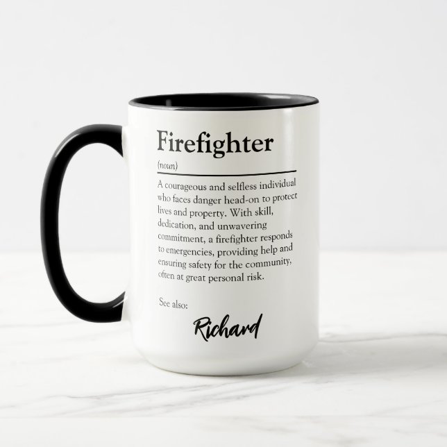 Definition der personalisierten Brandschutzaufwert Tasse (Links)