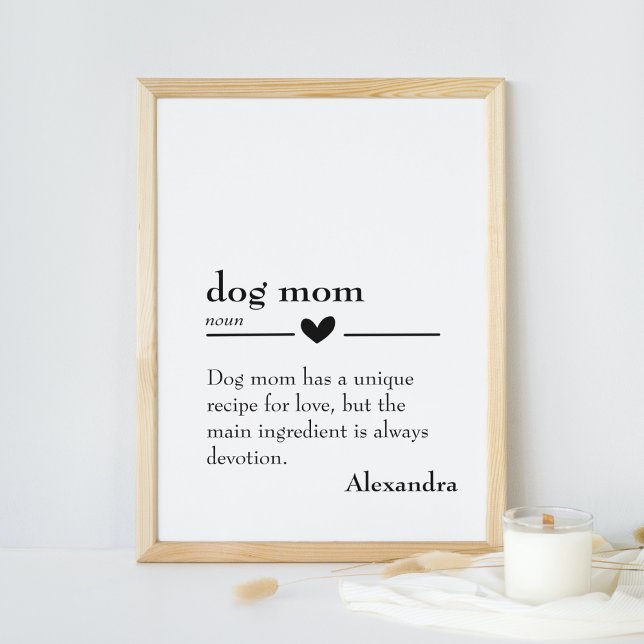 Definition der personalisierten Hunde-Mama Poster (Personalized Dog Mom Definition Poster)