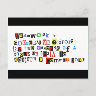 Definition der Teamarbeit Postkarte