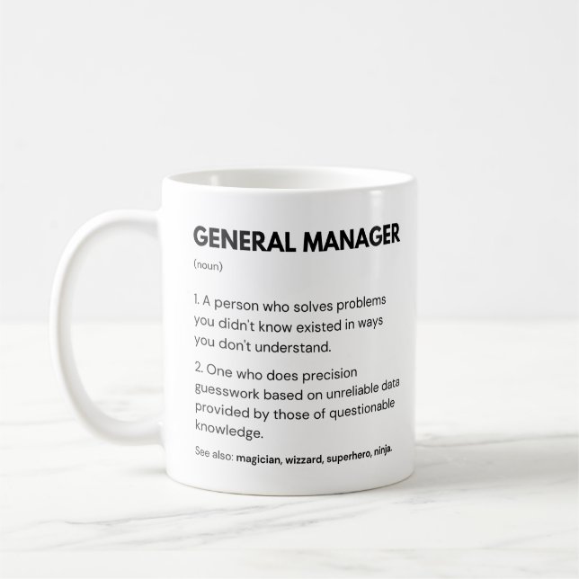 Definition der Unternehmensarbeit im Allgemeinen M Kaffeetasse (Links)
