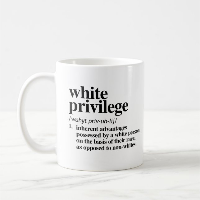 Definition der weißen Vorrechte Kaffeetasse (Links)