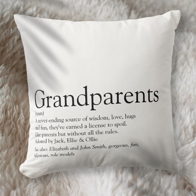 Definition der weltbesten Großeltern Kissen (World's Best Ever Grandparents Definition Throw Pillow)