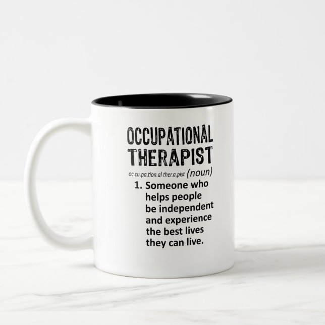 Definition des Arbeitstherapeuten Zweifarbige Tasse (Links)
