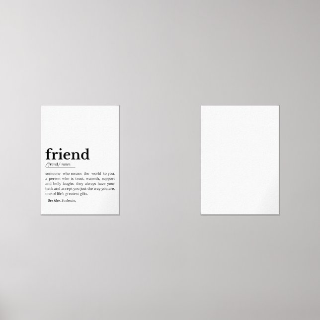 Definition des Begriffs "Freund" - "Herz" Bilderwand Sets (Vorderseite)