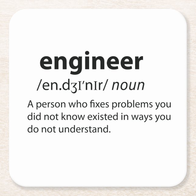Definition des Begriffs "Funny Dictionary" Rechteckiger Pappuntersetzer (Vorderseite)