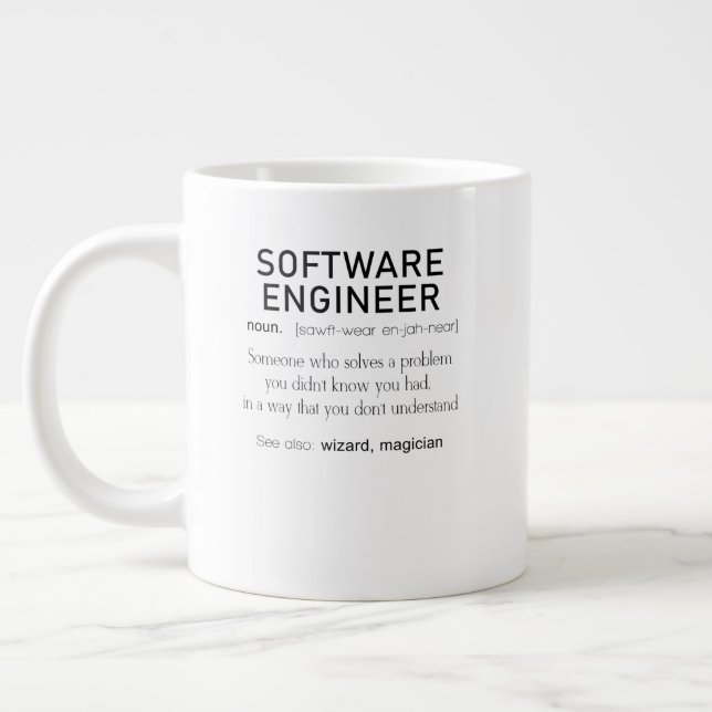 Definition des Begriffs "Software Engineer" Jumbo-Tasse (Links)