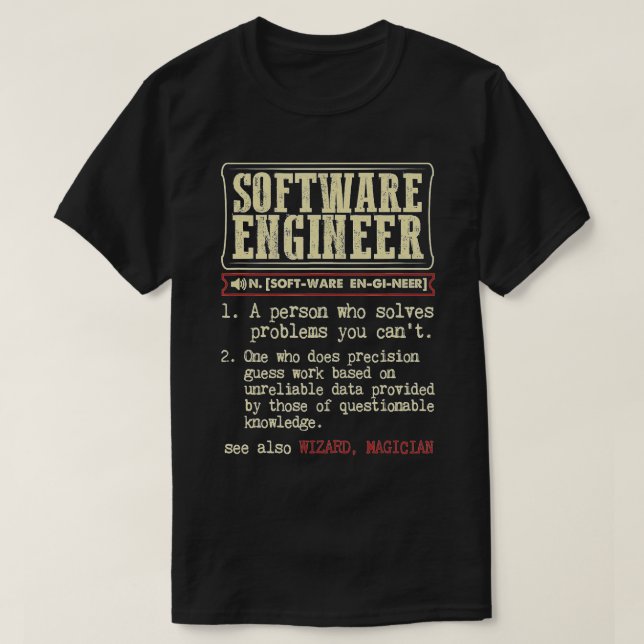 Definition des Begriffs "Software-Engineer" T-Shirt (Design vorne)
