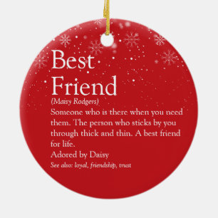 Definition des besten Freundes Weihnachtsfoto Keramik Ornament