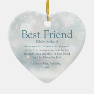 Definition des besten Freundes Winter-Schneeflocke Keramik Ornament