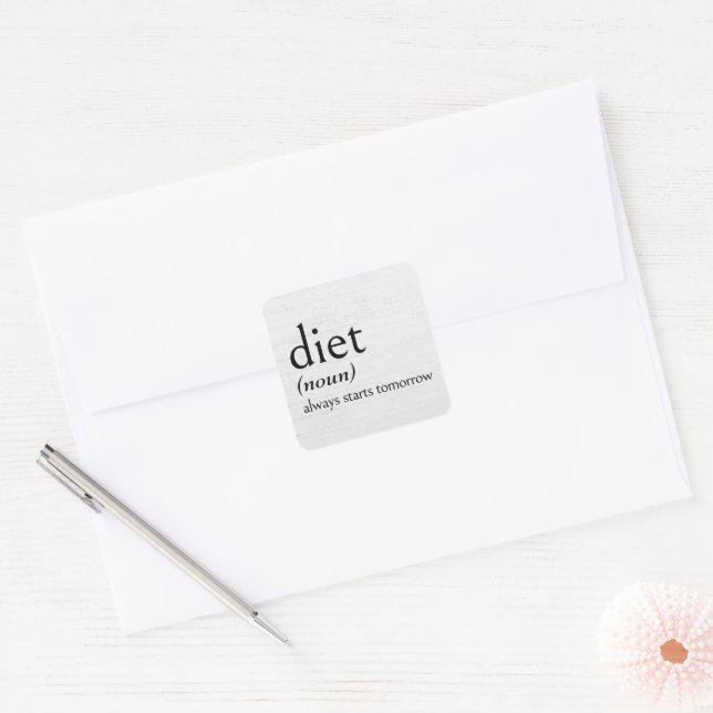 Definition des DIET Quadratischer Aufkleber (Umschlag)