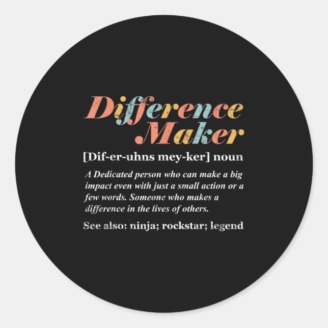 Definition des Differenzbilders Runder Aufkleber (Vorderseite)