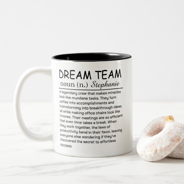 Definition des Dream Team Zweifarbige Tasse (Mit Donut)