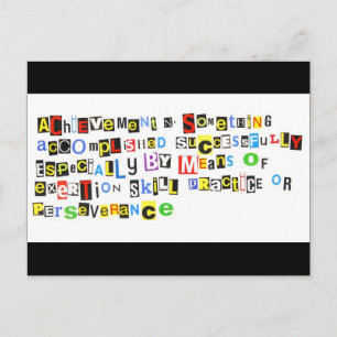 Definition des Erfolgs Postkarte