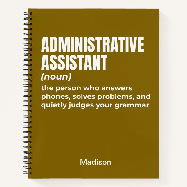 Definition des "Funny Administrative Assistant" (W Notizbuch (Vorderseite)