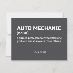 Definition des "Funny Auto Mechanism" Postkarte