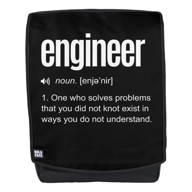Definition des "Funny Engineer" Rucksack (Vorderseite)