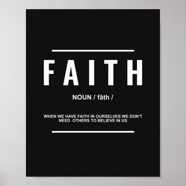 Definition des Glaubens | Inspiration Zitat Poster (Vorne)
