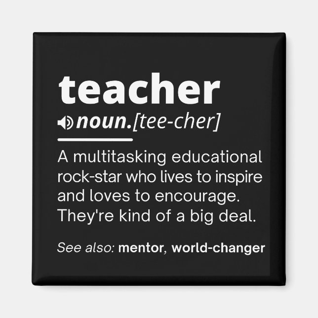 Definition des Lehrers - Funny Teaching School Tea Magnet (Vorne)