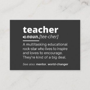 Definition des Lehrers - Funny Teaching School Tea Visitenkarte