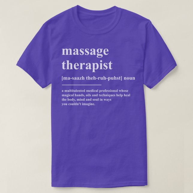 Definition des Massagetherapeuten T-Shirt (Design vorne)