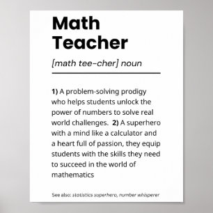 Definition des Mathematiklehrers, Bewertung des Ma Poster