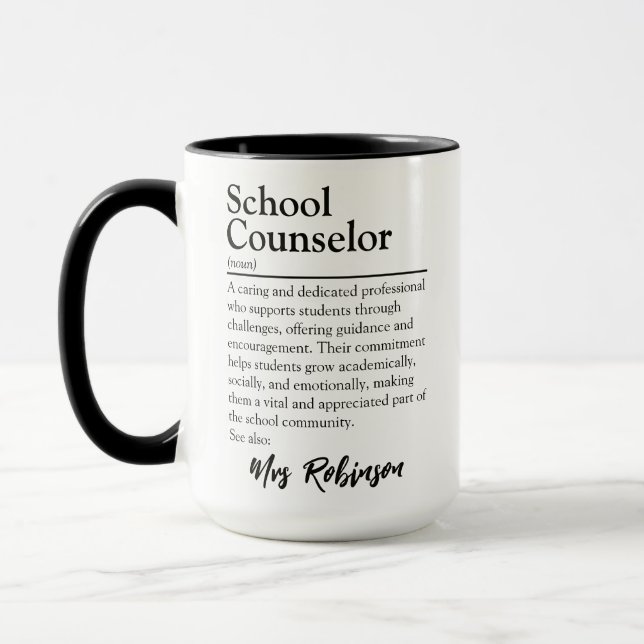 Definition des personalisierten Schulberaters Tasse (Links)