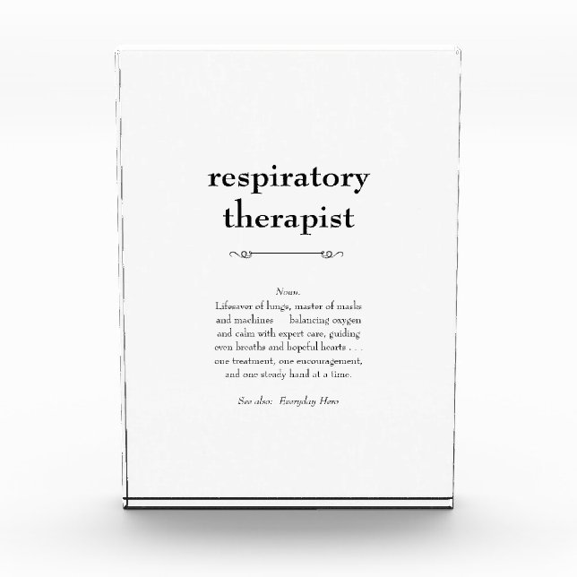 Definition des Respirationstherapeuten danke Ihnen Fotoblock (Vorderseite)