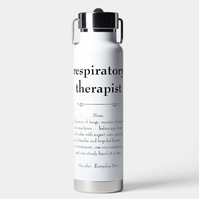 Definition des Respirationstherapeuten danke Ihnen Trinkflasche (Vorderseite)