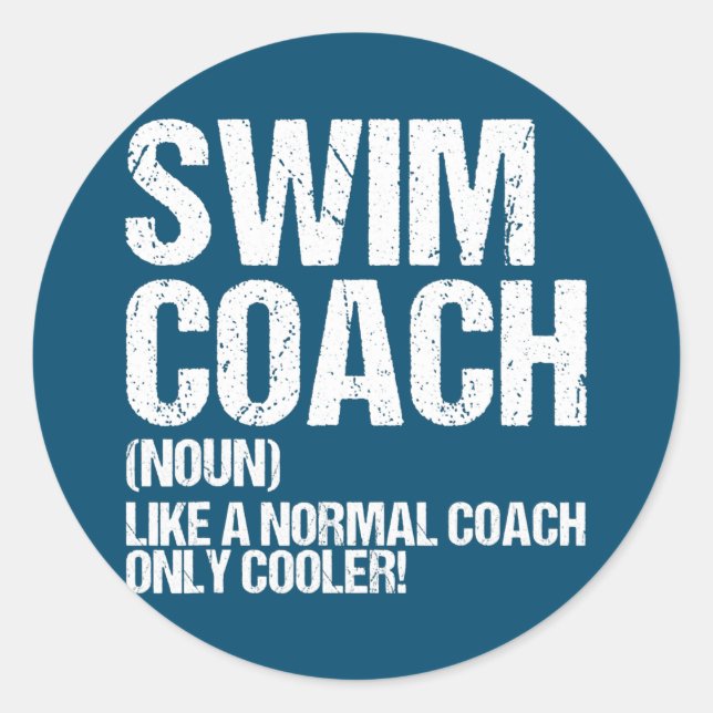 Definition des Schwimmtrainers Runder Aufkleber (Vorderseite)