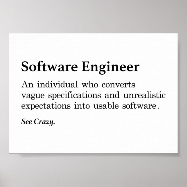 Definition des Softwareentwicklers Poster (Vorne)