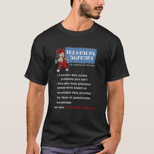 Definition des technischen Supports: Funny Computi T-Shirt (Vorderseite)