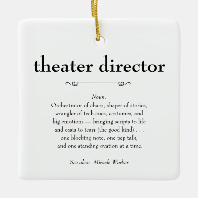 Definition des Theaterdirektors Vielen Dank Keramikornament (Vorderseite)