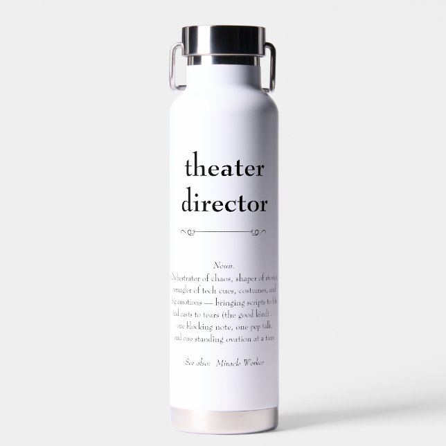 Definition des Theaterdirektors Vielen Dank Trinkflasche (Vorne)