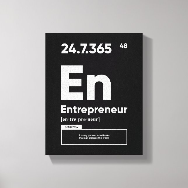 Definition des Unternehmers | Motivierend Poster Leinwanddruck (Vorderseite)
