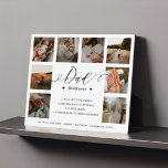 Definition des Vaters: Tag 8 der Fotocollage Fotoplatte<br><div class="desc">Schicke deinem Vater ein wunderschönes personalisiertes Geschenk, das er für immer schätzen wird. Die Plakette ist wie eine Wörterbuchdefinition mit "Vater" entworfen, die in einem schönen, handgeschriebenen schwarzen Skriptstil gestaltet ist. Spezielle personalisierte Foto-Collage-Foto-Blockade für die Familie, um Ihre eigenen Fotos und Erinnerungen zu zeigen. Unser Design zeichnet sich durch ein...</div>
